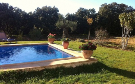 Private pool and lawned garden